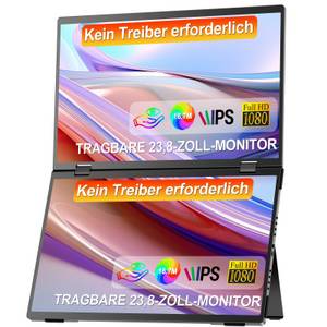 UPERFECT Doppelmonitor-Klappmonitor Dreifach-Bildschirmfreigabe Portabler Monitor (39,62 cm/15.6 