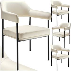 Tectake ® Armlehnstuhl, gepolstert, schlanke, pulverbeschichtete Stahlbeine, 58 x 62 x 85 cm 