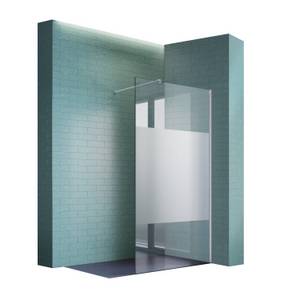 Sonni Walk-in-Dusche Walk in Duschwand Teilsatiniert Glas 80cm-120cm Glas Dusche, Teilsatiniert Glas 