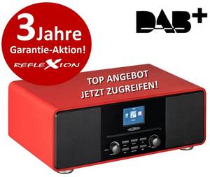 Reflexion HRA19DAB Design DAB+ Radio mit TFT Farbdisplay Digitalradio (DAB) (Digitalradio (DAB), UKW-Radio, 160,00 W, UWK-Radio, AUX, CD-Player, Weckfunktion, Equalizer, Bluetooth) 