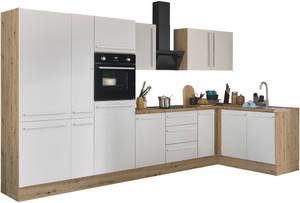 Kochstation Winkelküche, Breite 360 cm, Softclose für Türen und Schubkästen, FSC-Mix 70% 
