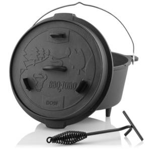 BBQ-Toro Grilltopf  Dutch Oven DO9F, 9,0 L Forest Gusseisen Kochtopf, Gusstopf, Gusseisen 