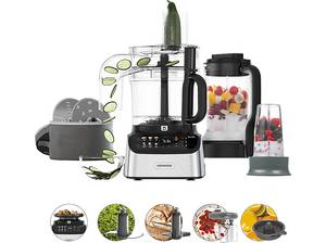  KENWOOD Multipro One Touch FDM73.850SS Kompaktküchenmaschine Gebürstetes Metall/Schwarz (Rührschüsselkapazität: 3 l, 1000 Watt) 