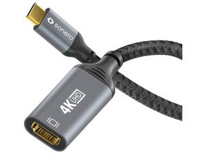 Sonero USB-C/HDMI-Adapter, 4K60, 18Gbps, Stecker/Buchse, grau/schwarz, 10 cm 