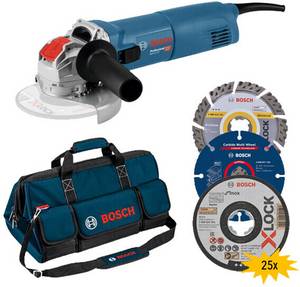 Bosch GWX 10-125 Professional (Trennscheibenset + Tasche) Winkelschleifer