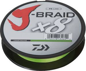 Daiwa J-Braid X8 chartreuse 300m 0,13mm Geflochtene Schnur