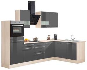 Optifit Winkelküche Bern, ohne E-Geräte, Stellbreite 285 x 175 cm, mit höhenverstellbaren Füßen, gedämpfte Türen und Schubkästen, Metallgriffe 