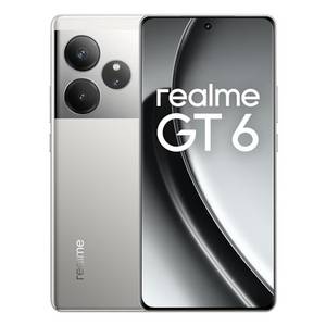  realme GT6 Smartphone 5G 8+256 GB, Snapdragon 8s Gen 3 Chipset, 6000nit Ultra Bright Display, Sony LYT-808 OIS Camera, 120W SUPERVOOC Charge, 5500mAh Massive Battery, Fluid Silver(no Adapter) 