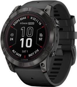 Garmin fēnix® 7X Pro Sapphire Solar Carbongrau Titan + Armband Schiefergrau iOS Smartwatch