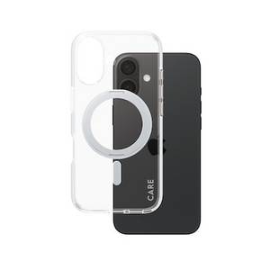 Panzerglass CARE by ® Feature Case Transparent m. Silber Kickstand & MagSafe iPhone 16 