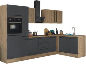 Kochstation Winkelküche, Breite 310 cm, Softclose für Türen und Schubkästen, FSC-Mix 70% 