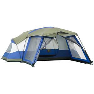 Outsunny Zelt mit 2 Tragetaschen bunt 518L x 487B x 237H cm   tunnelzelt camping zelt 6-8 personen zelt familienzelt 