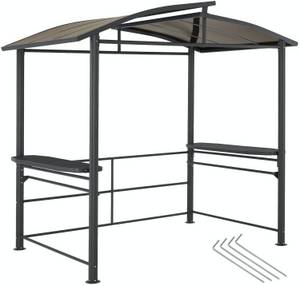 Tectake Grillpavillon Asado 2,4 x 1,5 x 2,34 m grau Grillpavillon