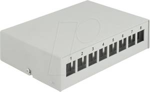 Delock 43412 - Keystone Patchpanel 8 Port grau 