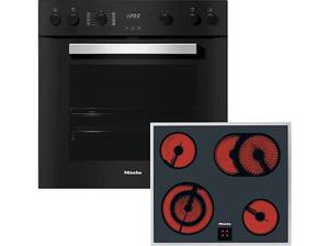  MIELE TwinSet Comfort H 2455 EP ACTIVE + KM 6003 LPT, Einbauherdset (Elektrokochfeld, A+, 76 l) 