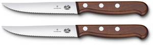 Victorinox 2-teilig mit Wellenschliff (12 cm) Holzgriff braun Steakmesser