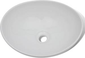 Vidaxl Luxurious Countertop Ceramic Washbasin Oval White 40 x 33 cm Aufsatzwaschbecken