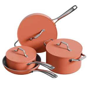 CIARRA Topf-Set MOP7-4, Keramik (Topf- & Pfannen-Sets, 4-tlg., Backofen, Induktionsgeeignet),  Beyond Kochgeschirr Pfannenset Antihaftbeschichtung mit Deckeln 