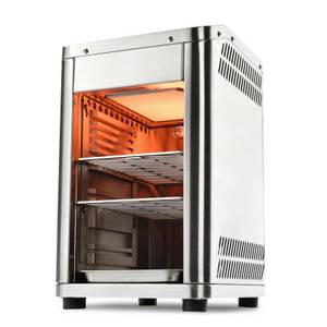 Taino Gasgrill, Oberhitzegrill, bis 800°C, Grillrost aus Edelstahl, mit Auffangschale, Edelstahl, Silber 