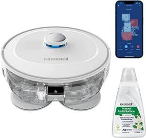  BISSELL SpinWave R5 | Saugroboter mit Wischmopp | LIDAR-Navigation | Teppichböden und Teppiche Erkennung | Leistungsstarkes Saugen bis 2000pa | Kabelloser Staubsauger | 61 dB | Weiß | 3475N