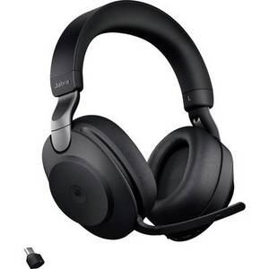 Jabra Evolve2 85 MS Telefon Over Ear Headset Bluetooth®, kabelgebunden Stereo Schwarz Mikrofon-Rauschunterdrückung Lautstärkeregelung, Batterieladeanzeige, 