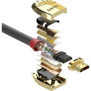 Lindy HDMI Anschlusskabel 2.00m 37862 Grau [1x HDMI-Stecker - 1x HDMI-Stecker] 