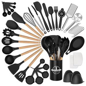 Hikity Kochbesteck-Set Küchenhelfer Set, 43-teiliges Silikon Kochbesteck mit Utensilienhalter (43-tlg) 