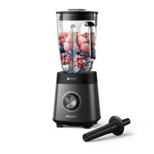 Philips Standmixer HR3040/00 5000 Series, mit ProBlend Plus-Technologie, 1200 W, 2-Liter-Behälter und automatischer Reinigung, Edelstahl/Grau 