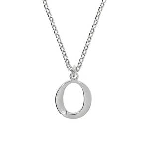 Diamonds By Ellen K. Anhänger mit Kette 925/- Sterling Silber Diamant 0,008ct. Buchstabe O 