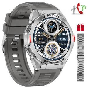 BEKOMIYA Smartwatch Fitness Tracker Uhr für Damen Herren mit Telefonfunktion Smartwatch (4.09 cm/1,46 Zoll extra großem HD-Touchscreen Fitness Smart Watch Zoll) mit einem Metall-Stahlarmband geliefert, IP68 Wasserdicht Militärische Smartwatch mit 100+ Spo 