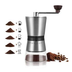 welikera Kaffeemühle Manuell/Hand mit Keramikmahlwerk,Espressomühle mit 8 Mahlstufen 