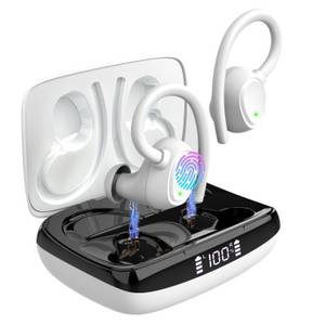 Yuede Bluetooth 5.3 Sportkopfhörer, In-Ear Kopfhörer Kabellos mit Ohrbügeln In-Ear-Kopfhörer (Immersives HIFI-Stereo, Bluetooth Kopfhorer mit LED-Ladebox, ENC HD Anruf, Rauschunterdruckung, CVC8.0) 