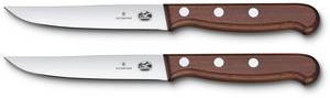 Victorinox 2-teilig gerader Schliff (12 cm) Holzgriff braun Steakmesser