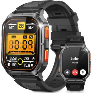 Yuede Smartwatch Herren, Outdoor Militär Sportuhr mit Telefonfunktion, Smartwatch (2.01