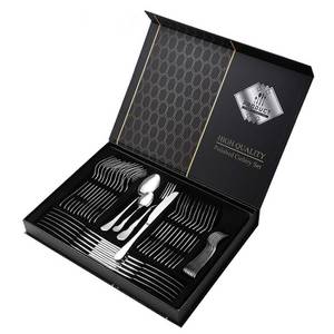 FOUORTUNATE-BEE Besteck-Set 48 teilig Besteckset, Essbesteck Set mit Messer Gabel Löffel (48-tlg), 12 Personen, Edelstahl, Spülmaschinenfest, Geschenkbox Set für Hause, Bankett 