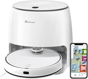 Redroad Saugroboter G10, 2800 W, beutello,Saugroboter mit Selbstreinigend Dock, Automatischer Hebemop, Reinigung mit elektrolysiertem Wasser, 4,5L Wassertank,4LAbwassertank 