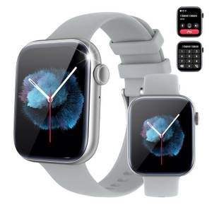 Yuede Smartwatch, Fitness Uhr mit Anruffunktion für Damen und Herren Smartwatch (9h Kratzfestes Voll Touch Display cm/1.8 Zoll) Armbanduhr mit Schrittzähler, Pulsuhr, Blutdruckmessung und Blutzuckermessung(Spo2), Ip67 Wasserdichte Sportuhr mit 120 Trainin 
