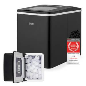 Tzs First Austria Eiswürfelmaschine Eiswürfelmaschine, Edelstahl Ice Cube Maker, 9 Würfel in 7-9 Minuten, Würfel S/L, 12kg 24 Std, Eiswürfelbereiter 1,8 L, 150W, LED Display 