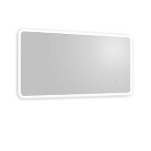 Sonni Badspiegel Badezimmerspiegel mit LED-Beleuchtung 120×60 cm Wandspiegel,Touch, Uhrzeit, Temperatur,kaltweißes Licht,IP44 