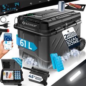 Kesser ® Kompressor Kühlbox elektrisch   Camping Gefrierbox mit LED-Touch  Mit APP-Steuerung & Kühlakkus USB-Anschluss 12/24 V 230V   Kühlschrank Kühlung bis -20 °C für Auto Lkw 