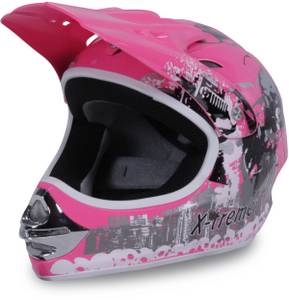 Actionbikes Motors Crosshelm für Kinder, X-treme, Kinderhelm, Pink, Innenpolster, Be- & Entlüftungssystem, Kinnriemen (L) 