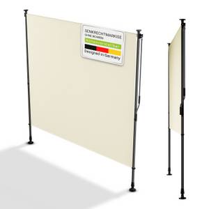 Juskys Senkrechtmarkise Barbados 200x310 cm - Sonnenschutz höhenverstellbar, ohne Bohren - Beige 