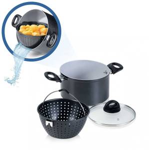 Genius Cerafit Magic Pot mit Siebeinsatz 20 cm 3-teilig Kochtopf