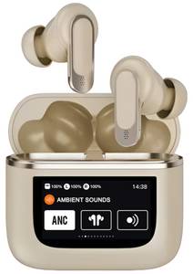 S&T Design Bluetooth Kopfhörer Kabellos LCD Display Touch In-Ear-Kopfhörer (Bluetooth, Touchscreen Noise Cancelling ANC Geräuschunterdrückung Mikrofon) 