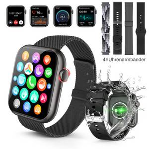 walkbee Smartwatch, Fitness Tracker uhr für Damen Herren mit Telefonfunktion Smartwatch (5 cm/1,96