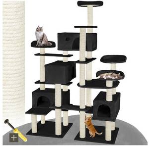Tectake Entissar 214 cm black Katzenkratzbaum