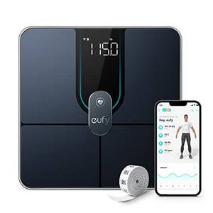  eufy Personenwaage, Smart Scale P2 Pro, Digitale Körperfettwaage WLAN/Bluetooth, 16 Messwerte inkl. Gewicht, Herzfrequenz, Körperfett, BMI, Muskel-/Knochenmasse 