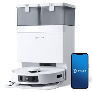 Ecovacs Saugroboter DEEBOT T30C PRO Omni, 60 W, Saugroboter mit Wischfunktion, Mini Station Staubsauger Roboter, 12.800 PA Saugkraft, OZMO Turbo 2.0, Adaptive Kantenreinigung mit TruEdge™ Mopping 2.0 Technolgie, TrueDetect 3D 3.0, ZeroTangle 2.0 Anti-Tang 
