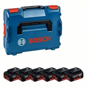 Bosch Akkupack 6x GBA 18V 4,0Ah + L-BOXX mit Einlage Original-Werkzeugakku