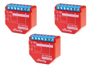 Shelly WLAN-Schaltaktor Plus 1PM, 16 A, Bluetooth, 3 Stück 